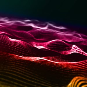 3D modern background with rainbow coloured particle design